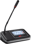 Беспроводной пульт председателя с функцией синхронного перевода и сенсорным 4.3&quot; экраном, со съёмным микрофоном на гусиной шее