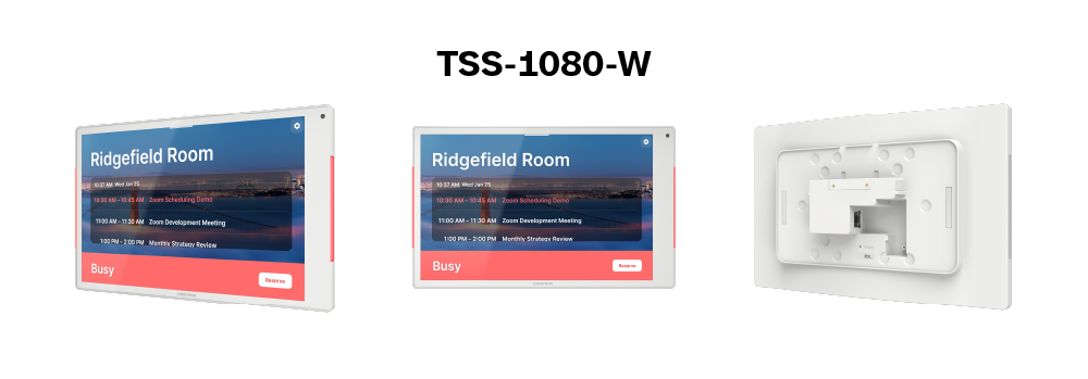 TSS-1080-B — настенная сенсорная панель бронирования помещений 10,1", белая